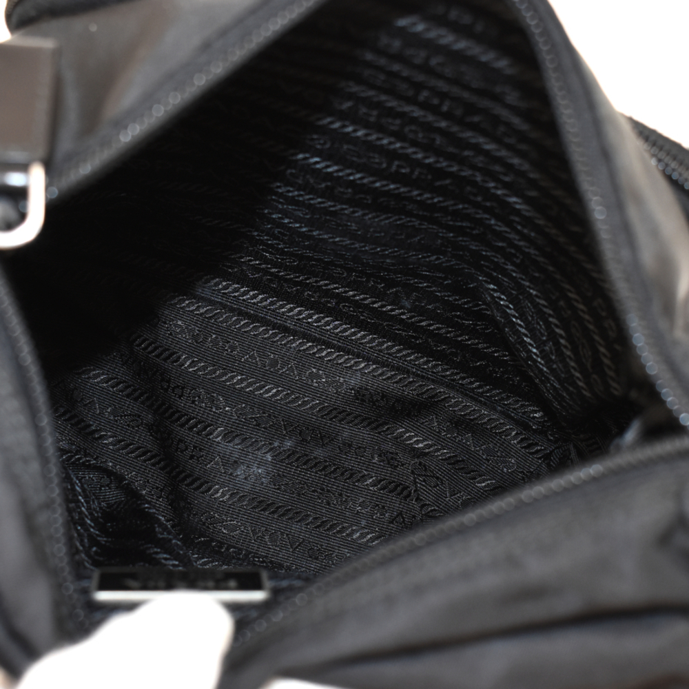 Prada Leather Shoulder Nylon Triangular Black Tri… - image 8